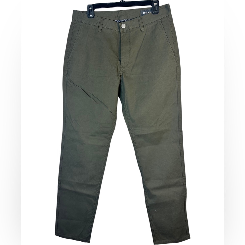 Bonobos Men’s Stretch Washed Chino Pants Olive Green Slim Fit 31x32